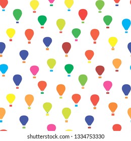 Seamless doodle pattern. Air balloon