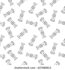 seamless doodle pattern. alternative coffee maker. device for brewing coffee