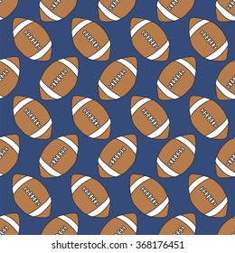 seamless doodle pattern. American football ball. vector illustration