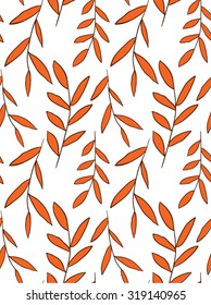 Seamless doodle pattern with autumn branches for your creativity