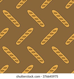 seamless doodle pattern. baguette. vector illustration