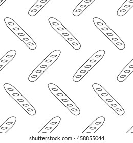 seamless doodle pattern. baguette. vector illustration