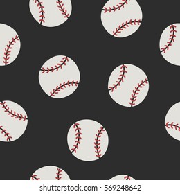 Seamless Doodle Pattern. Baseball. Vector Illustration