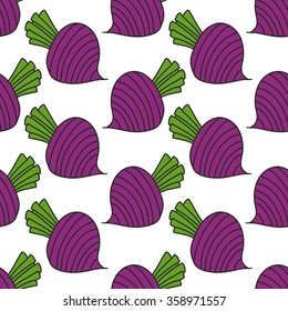 seamless doodle pattern. beet. vector illustration
