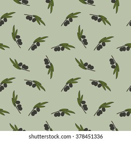 seamless doodle pattern. black olive. vector illustration