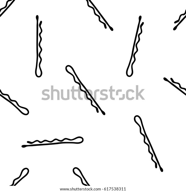 Seamless Doodle Pattern Bobby Pin Hair Stock Image Download Now