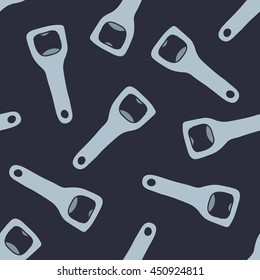 seamless doodle pattern. bottle opener. vector illustration