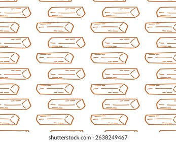 Seamless Doodle Pattern of Chocolate Bars or Wood Logs. Hand Drawn Cartoon Style Vector. Seamless vector pattern featuring hand-drawn brown blocks that resemble either chocolate bars or wooden logs.

