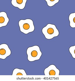 seamless doodle pattern. fried egg. vector illustration