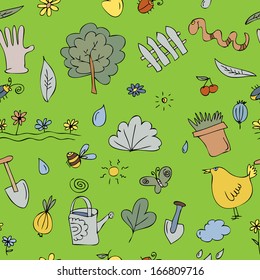 seamless doodle pattern of garden color colour bird plant tree vegetation textile nature work star texture branch vine colourful abstract equipment background scene fabric yellow colorful tissue earth