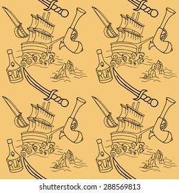  seamless doodle pattern. Hand drawn doodle background.