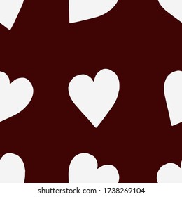 Seamless doodle pattern with hearts. Hand drawn illustration for cards, posters, banners, textile and other design. Valentine's day pattern.
