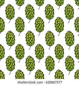 seamless doodle pattern. hop. vector illustration