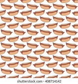 seamless doodle pattern. hot dog. vector illustration