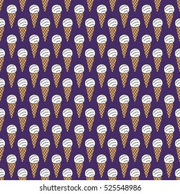 seamless doodle pattern. ice cream. vector illustration