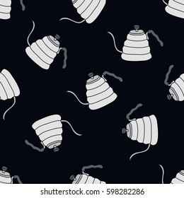 seamless doodle pattern. kettle for coffee. vector illustration