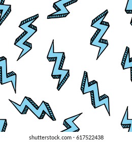 seamless doodle pattern. lightning. vector illustration