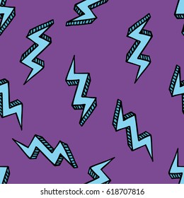 seamless doodle pattern. lightning. vector illustration