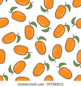 seamless doodle pattern. mango. vector illustration