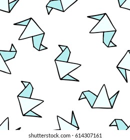 seamless doodle pattern. origami. vector illustration
