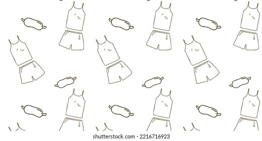 Seamless doodle pattern with pajamas. Vector illustration