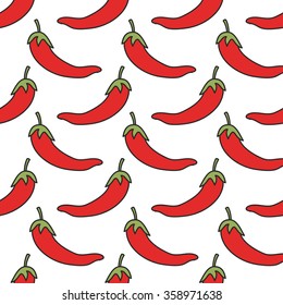 seamless doodle pattern. pepper. vector illustration