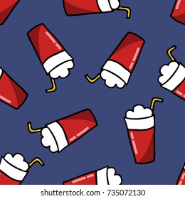 seamless doodle pattern. terremoto. chilean traditional drink. vector illustration