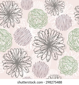Seamless doodle pattern. Tileable background for textile, wrapping paper and cloth.