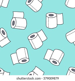 seamless doodle pattern. toilet paper. vector illustration