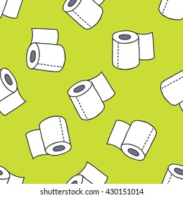 seamless doodle pattern. toilet paper. vector illustration