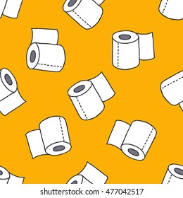 seamless doodle pattern. toilet paper. vector illustration