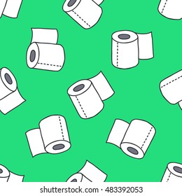 seamless doodle pattern. toilet paper. vector illustration