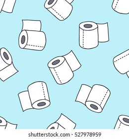 seamless doodle pattern. toilet paper. vector illustration