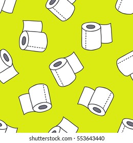 Seamless Doodle Pattern Toilet Paper Vector Stock Vector (Royalty Free ...