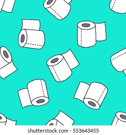 seamless doodle pattern. toilet paper. vector illustration