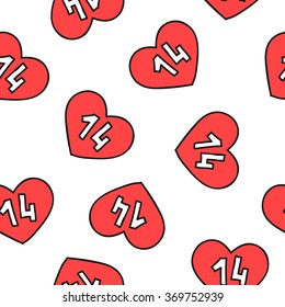 seamless doodle pattern. Valentine's Day. vector illustration