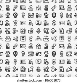 seamless doodle people pattern