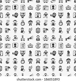 seamless doodle people pattern