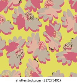 fondo de color rosado de la flor doodle sin soldadura, tarjeta de felicitación o tela