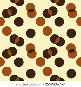 seamless doodle polka dot pattern on brown background. christmas festival.