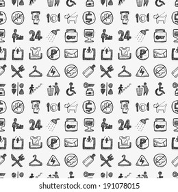 seamless doodle public sign pattern