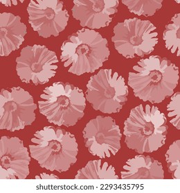 nahtlos doodle rote Blumen Muster Hintergrund, Grußkarte oder Stoff