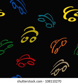 seamless doodle set of cars for design repeating