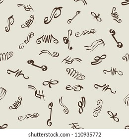 seamless doodle set of ornaments for design, repeating