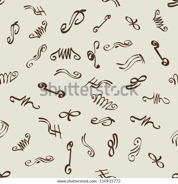 seamless\
doodle set of ornaments for design,\
repeating