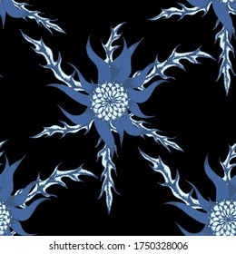 Seamless Doodle with Summer Blossoms in Country