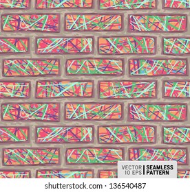 seamless doodle texture with graffiti wall