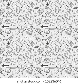 seamless doodle tools pattern