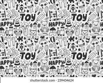 seamless doodle toy pattern