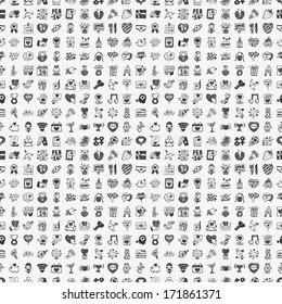 seamless doodle Valentine's Day pattern